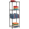 Nexel 4 Tier Black Epoxy Wire Shelving Starter Unit, 48W x 18D x 86H 18488B